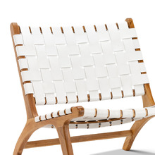 Casey Woven Cowhide Leather Lounge Chair